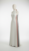 Lumina column gown with luminous silk