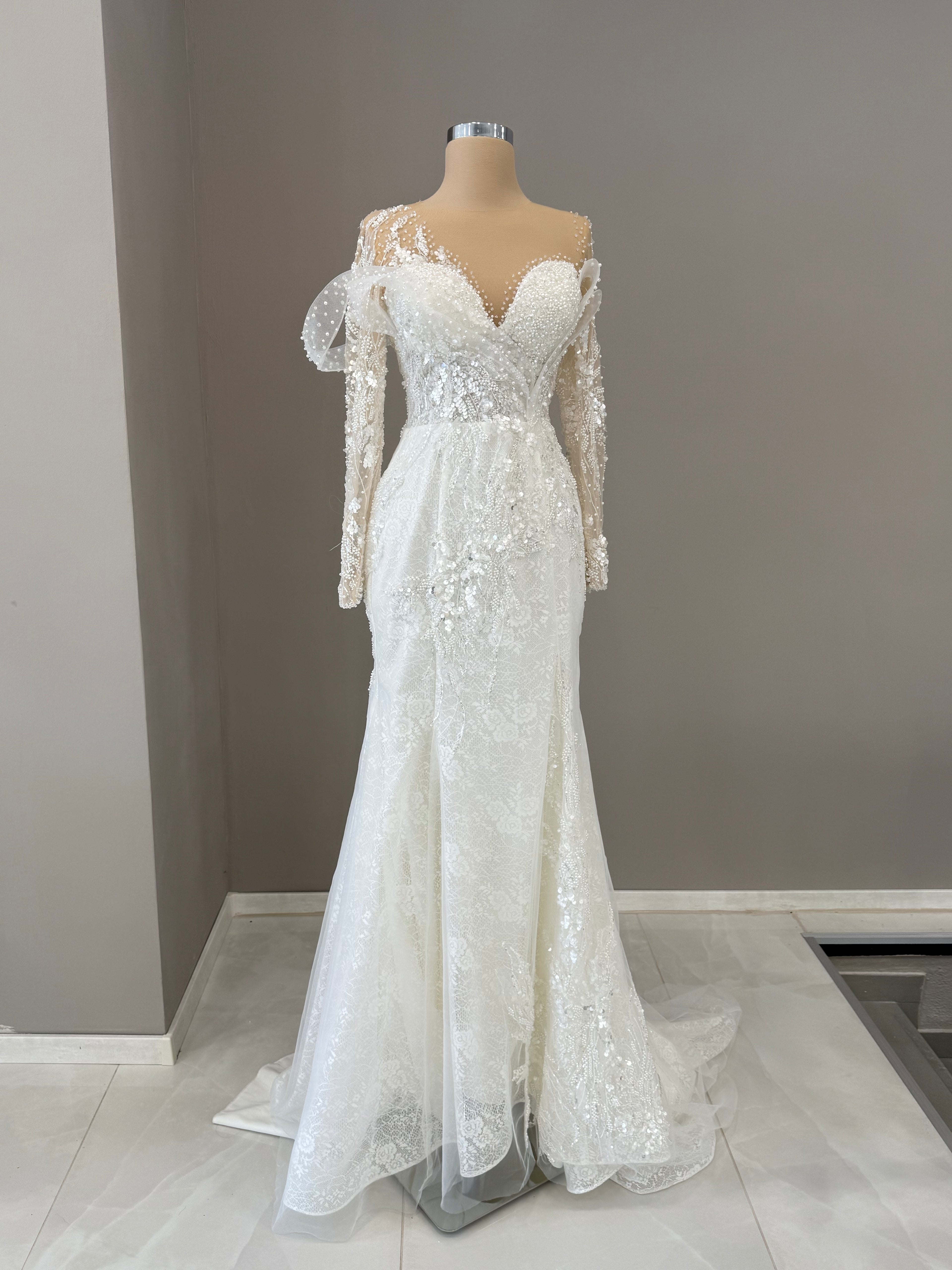 Aurora draped silk dress with sculpted bodice